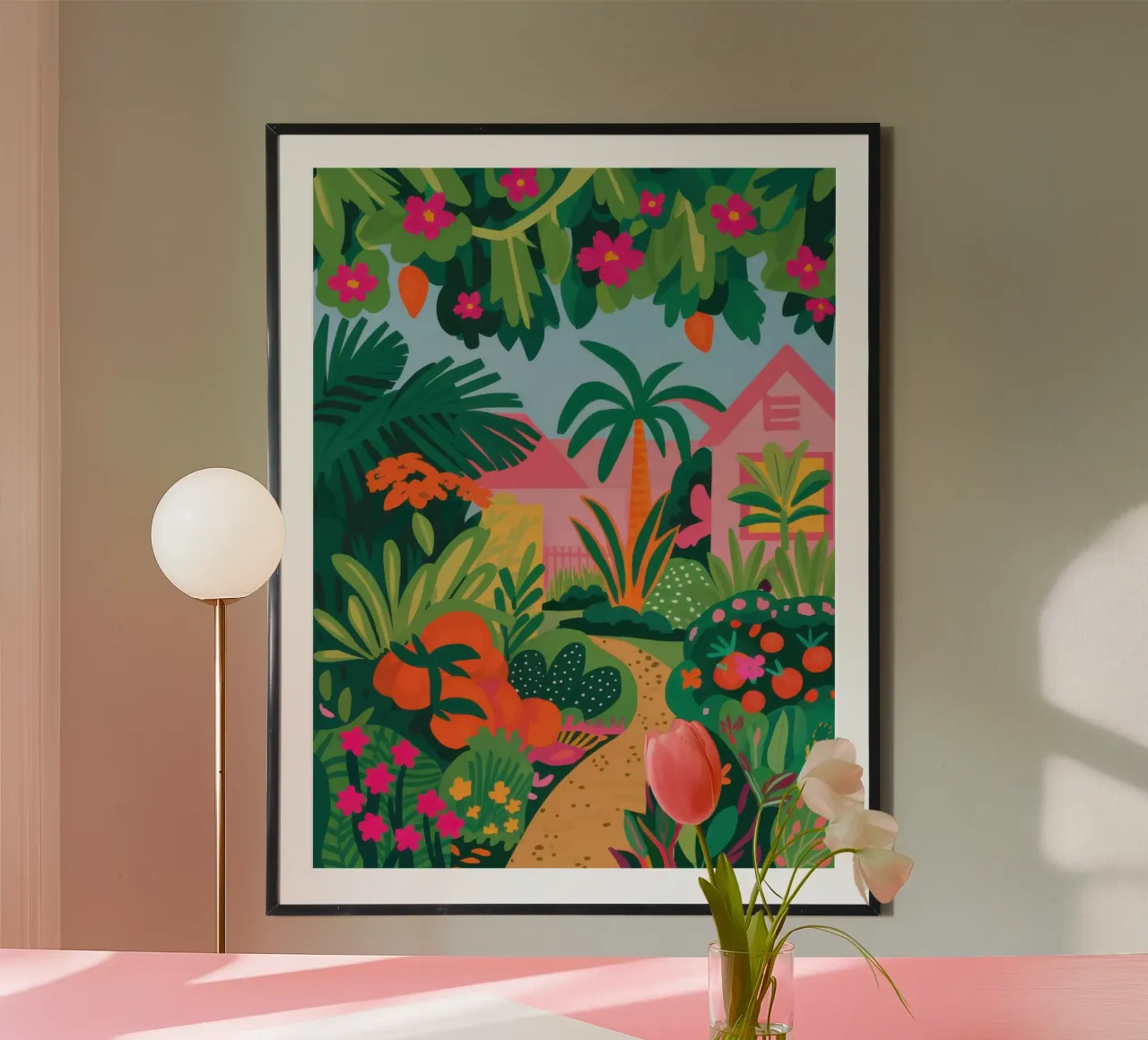 Jungle Flamingo Path hahnemühle by Mark Solaria
