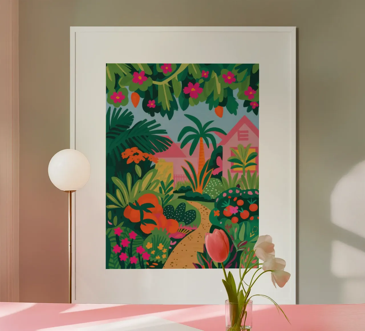Jungle Flamingo Path hahnemühle by Mark Solaria