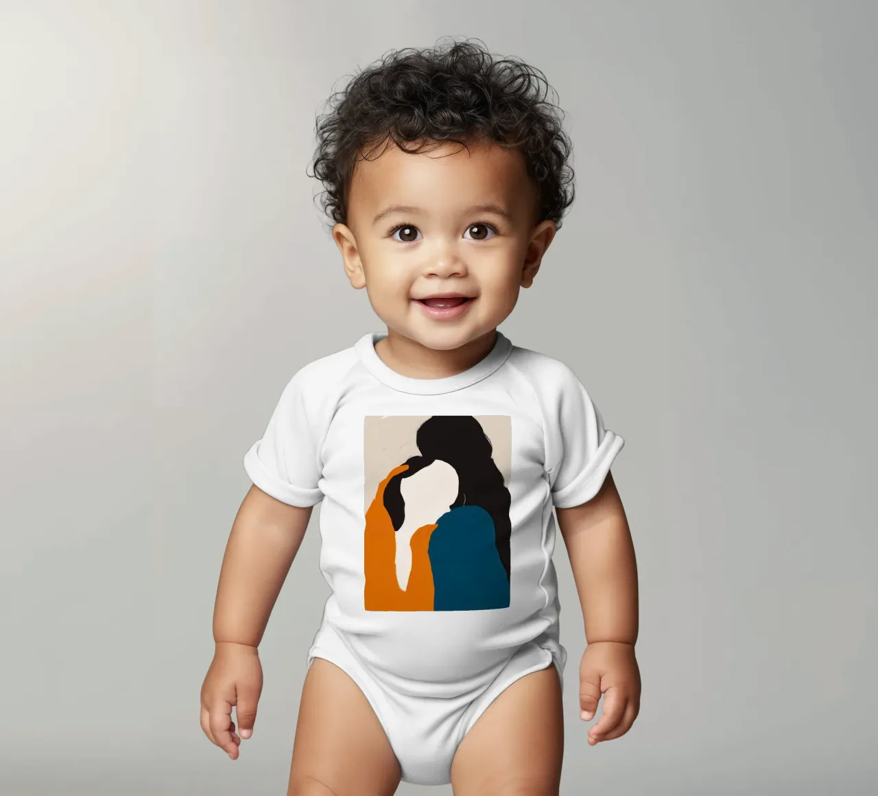 Abstrakte liebevolle Umarmung Kurzarm Babybody von Irish Strokes