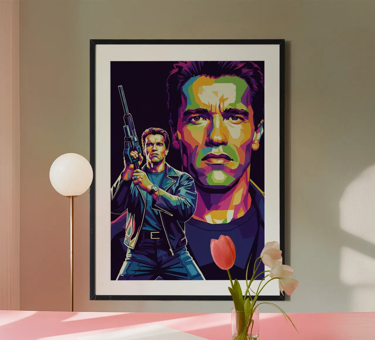 Terminator - Arnold Schwarzenegger (5) poster con telaio in alluminio da Hantamrata