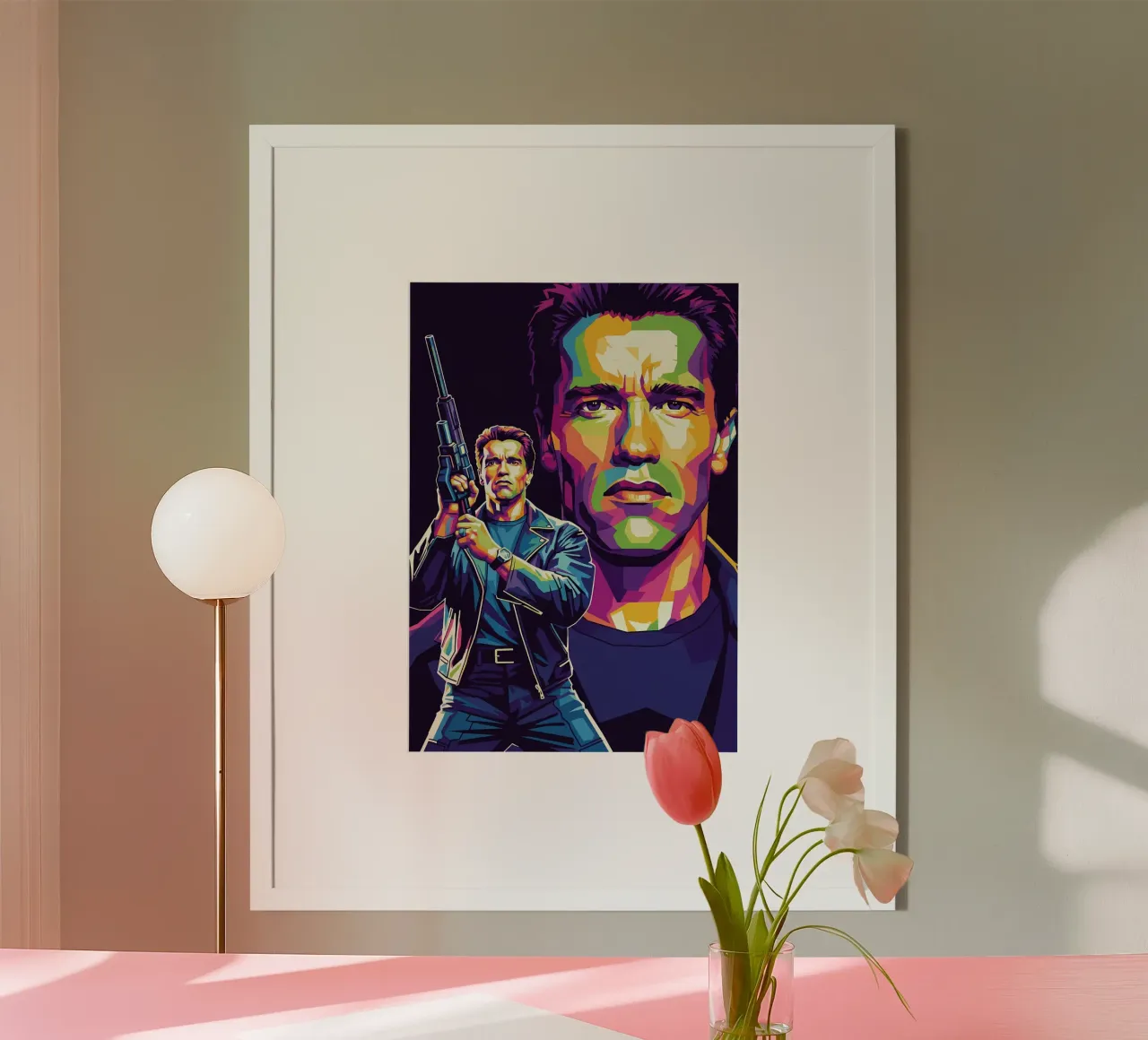 Terminator - Arnold Schwarzenegger (5) poster con telaio in alluminio da Hantamrata