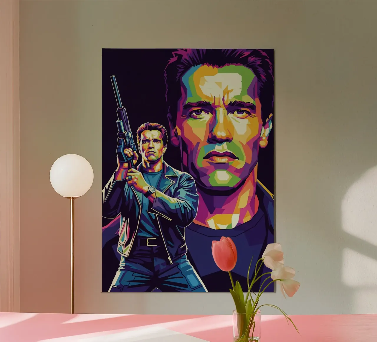 Terminator - Arnold Schwarzenegger (5) poster con telaio in alluminio da Hantamrata