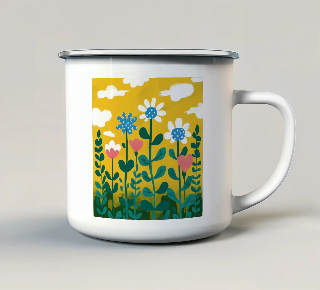 I fiori selvatici dell'ora d'oro tazza in smalto da Trace Brush