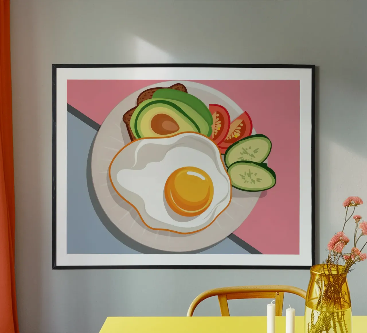 Piatto per una sana colazione poster con telaio in plastica da Irish Strokes