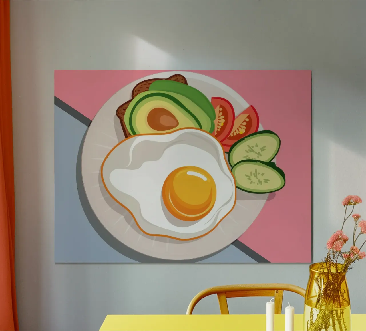 Piatto per una sana colazione poster con telaio in plastica da Irish Strokes
