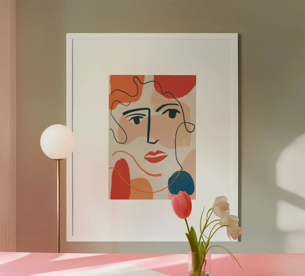 Espressione fluida della linea poster con telaio in legno da Selene Shade