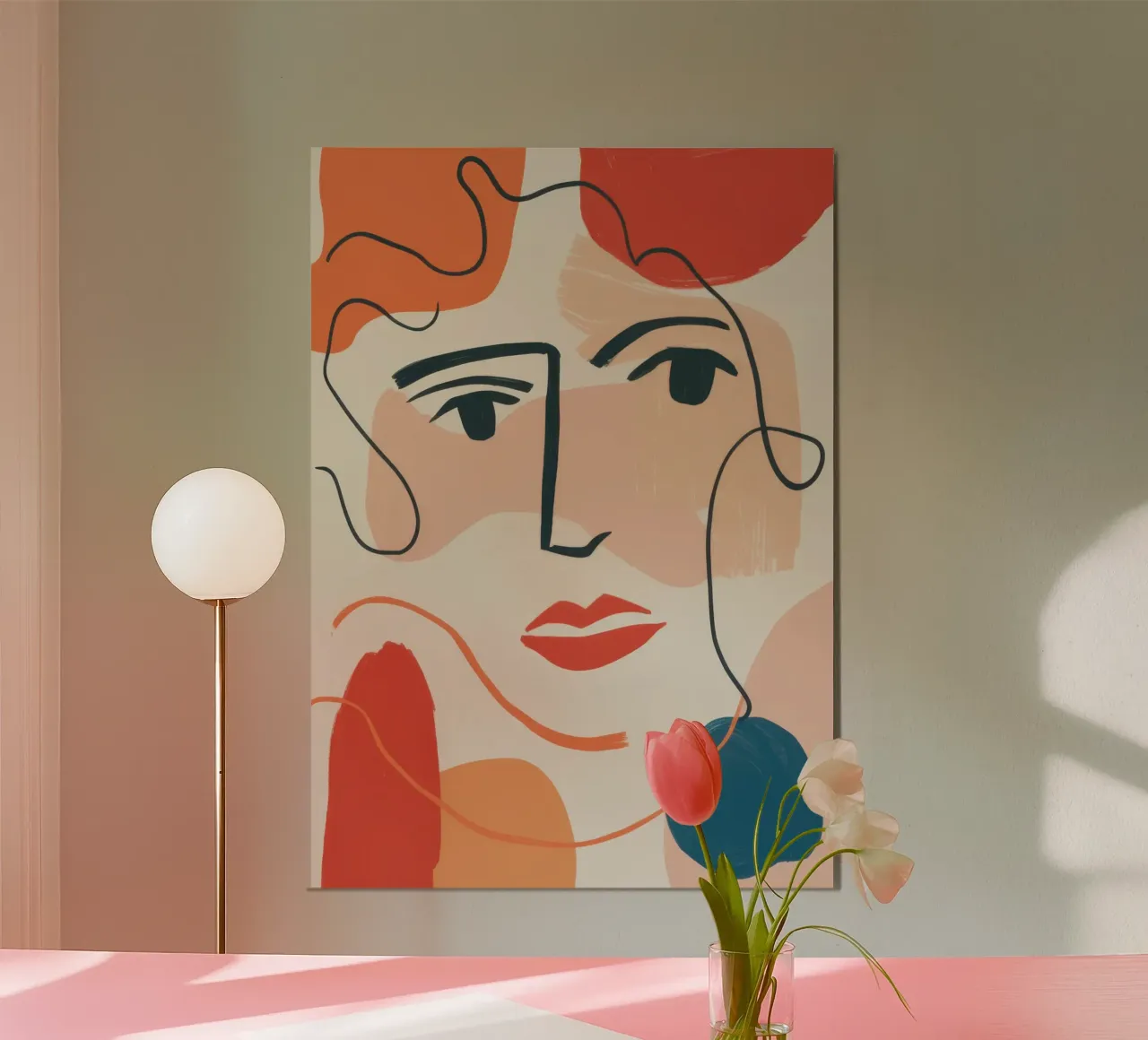 Espressione fluida della linea poster con telaio in legno da Selene Shade