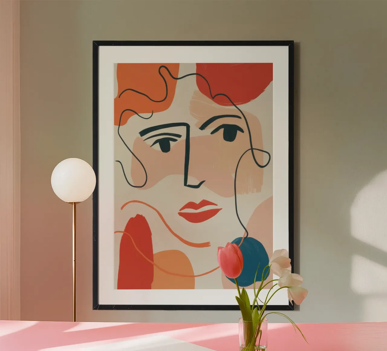 Espressione fluida della linea poster con telaio in legno da Selene Shade