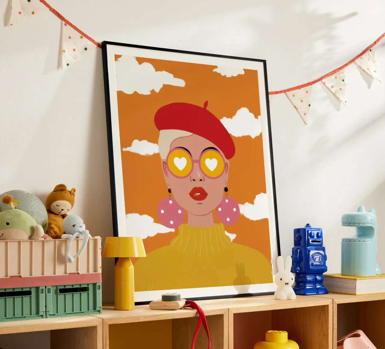 Donna con occhiali a cuore poster da Mark Solaria