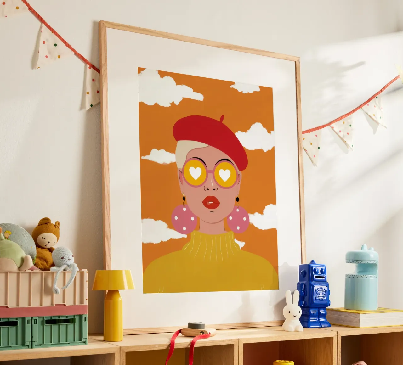 Donna con occhiali a cuore poster da Mark Solaria
