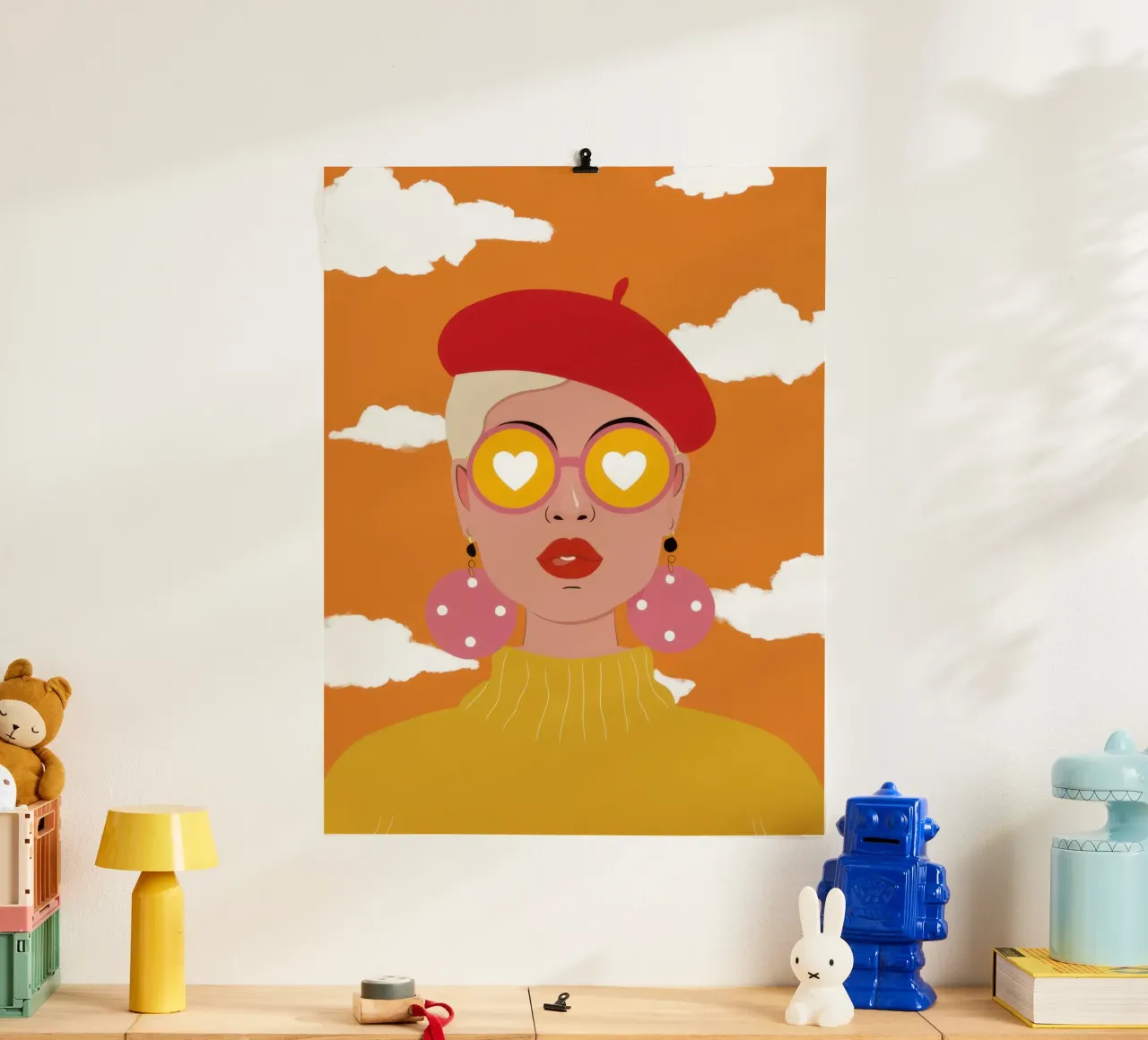 Donna con occhiali a cuore poster da Mark Solaria