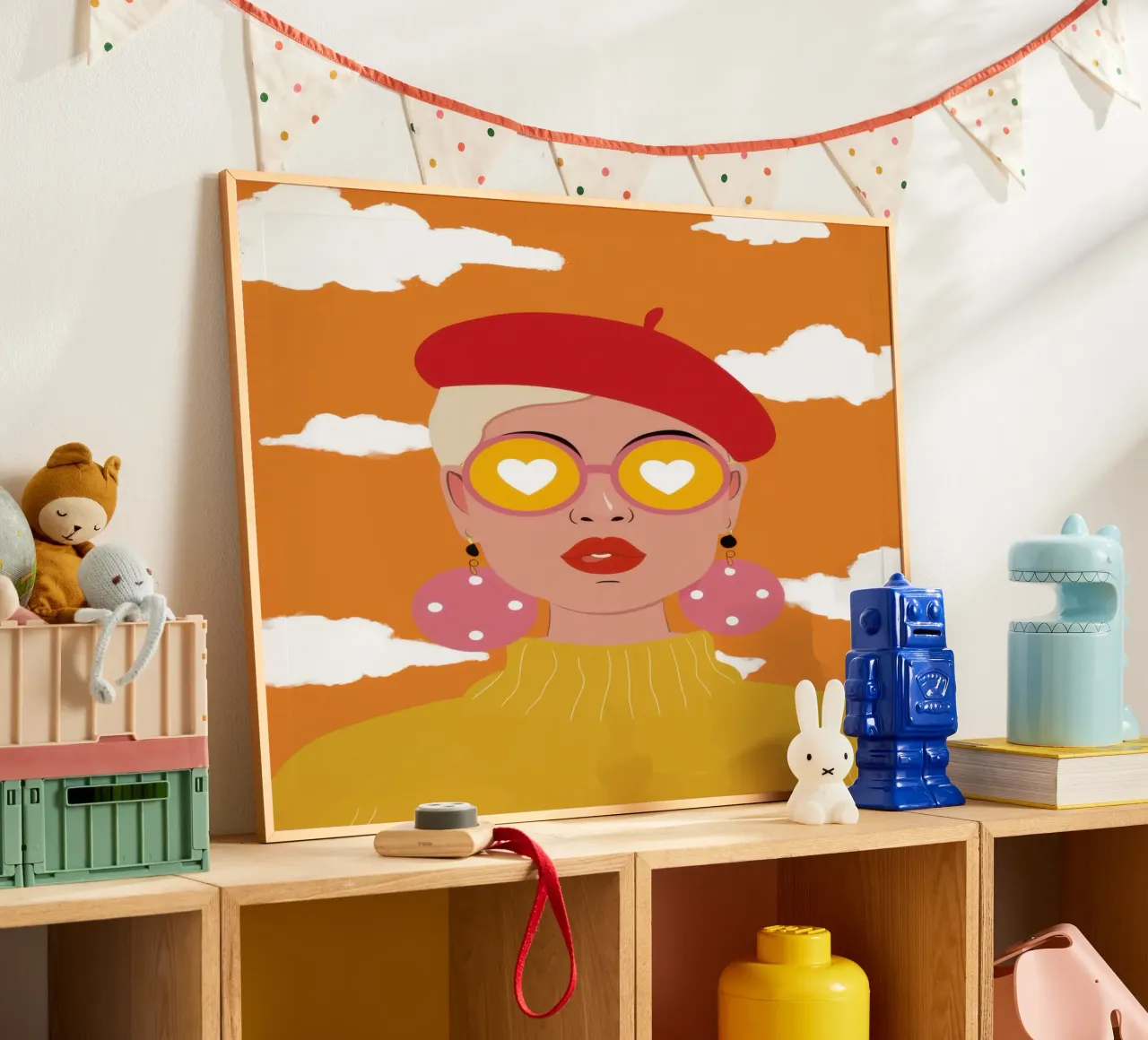Donna con occhiali a cuore poster da Mark Solaria