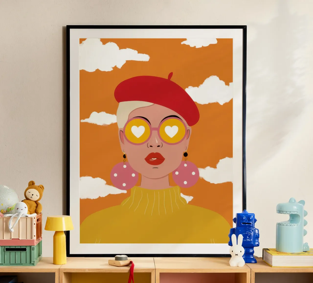 Donna con occhiali a cuore poster da Mark Solaria