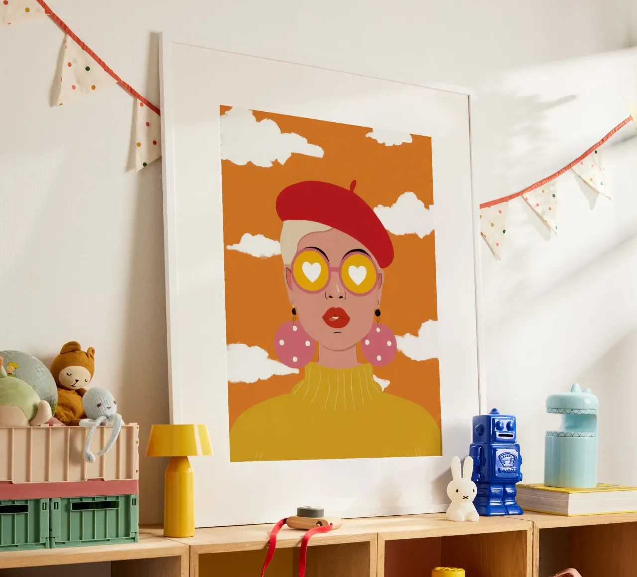 Donna con occhiali a cuore poster da Mark Solaria