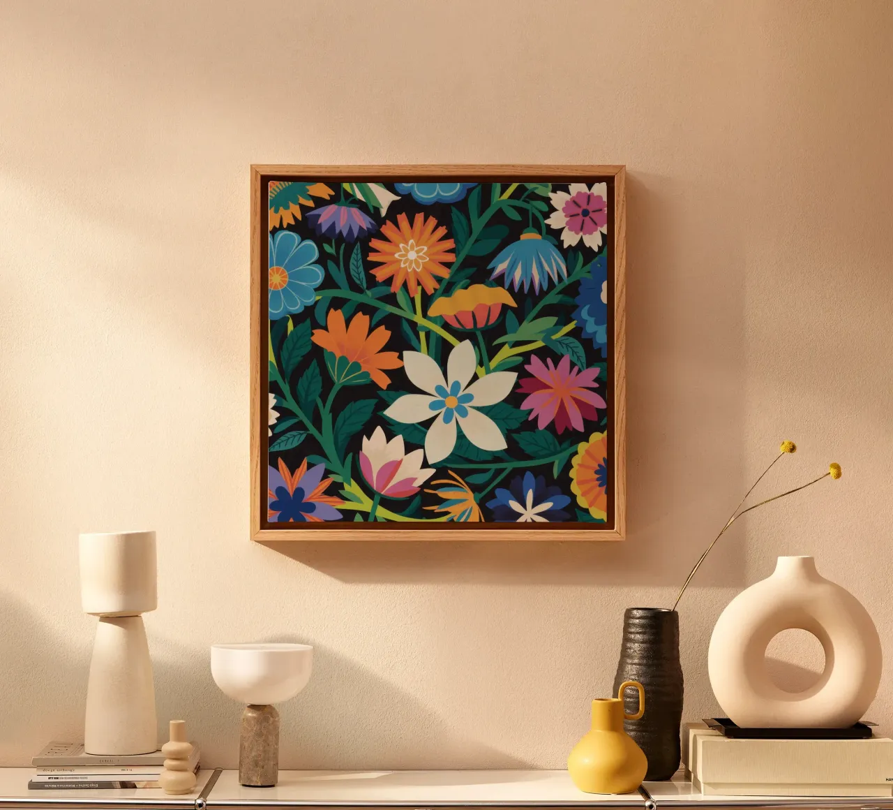Twilight Garden Pattern canvas met Baklijst van Luna Aura