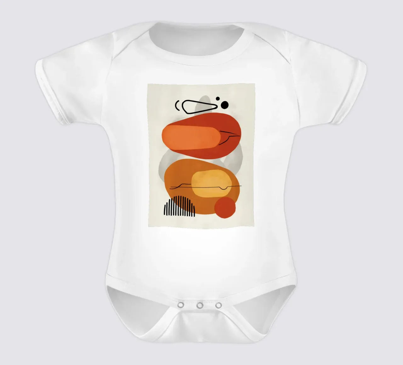 Smiling Abstract Form short-sleeve baby romper by Mark Solaria