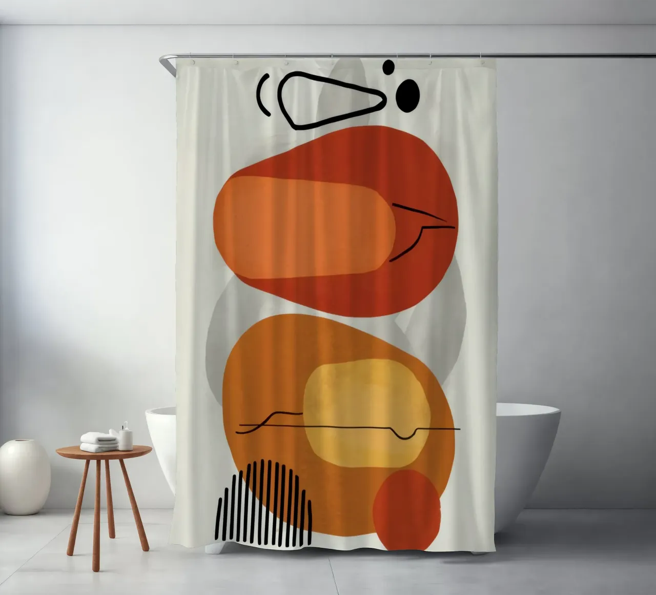 Lachende abstracte vorm douchegordijn van Mark Solaria
