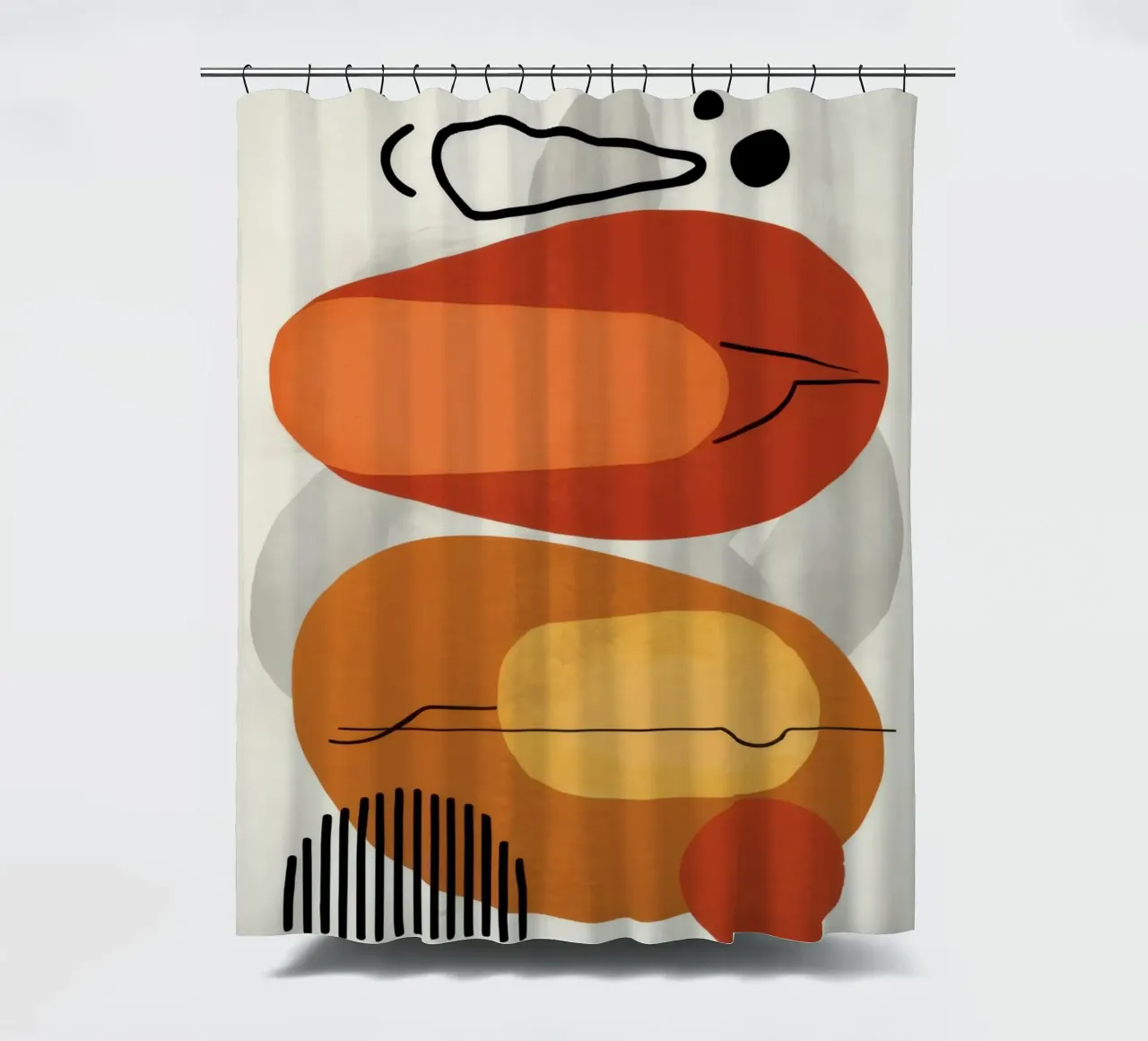 Lachende abstracte vorm douchegordijn van Mark Solaria