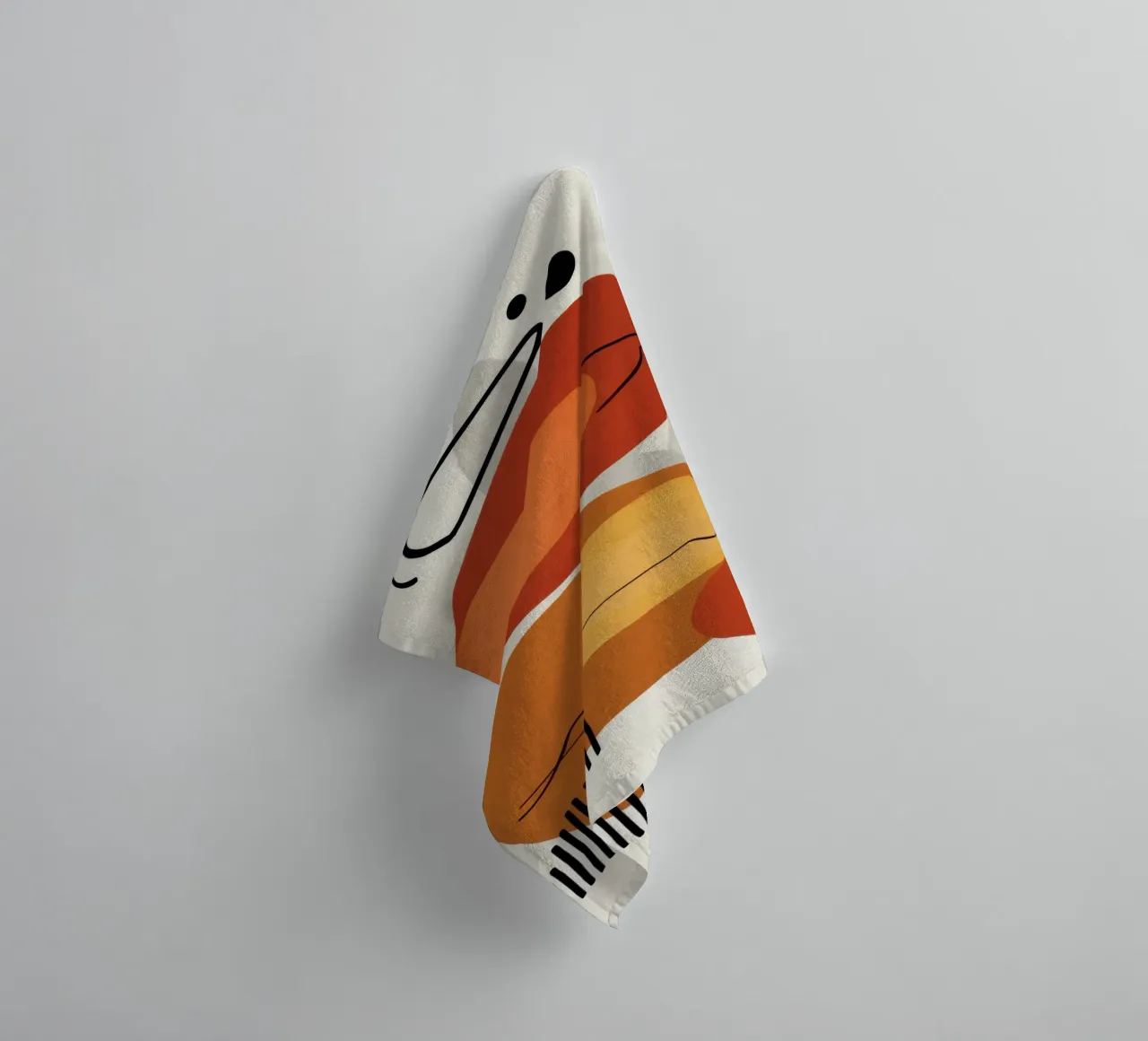 Lachende abstracte vorm badhanddoek van Mark Solaria