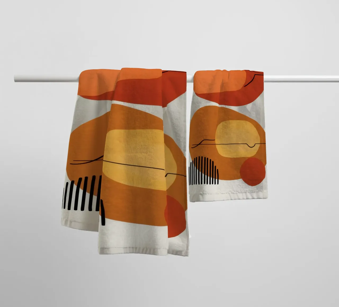 Lachende abstracte vorm badhanddoek van Mark Solaria
