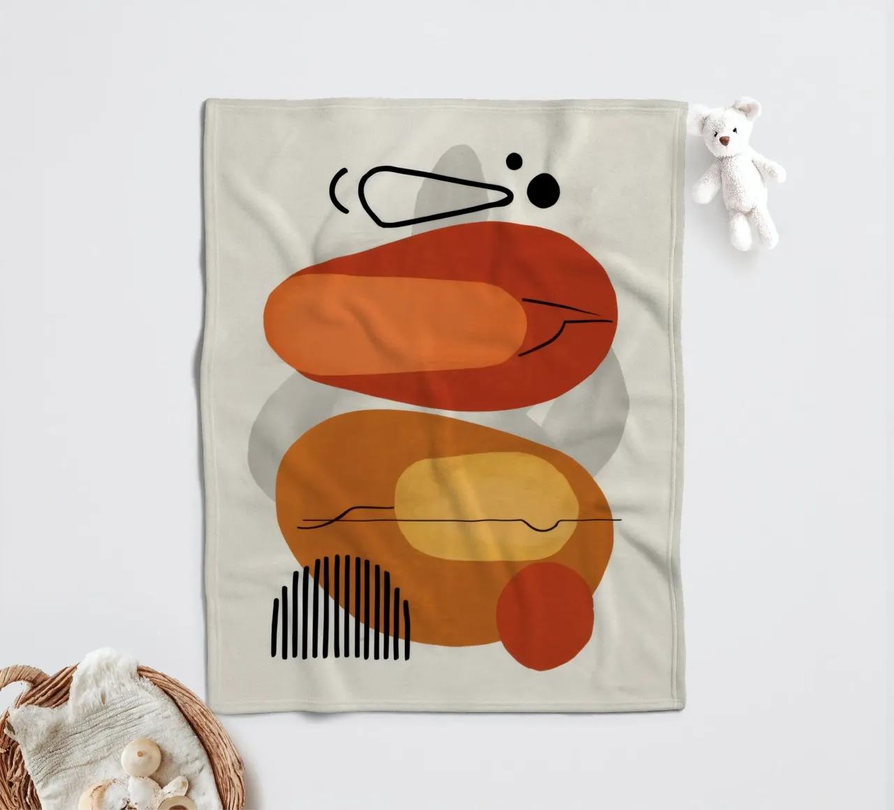 Smiling Abstract Form fleece blanket by Mark Solaria