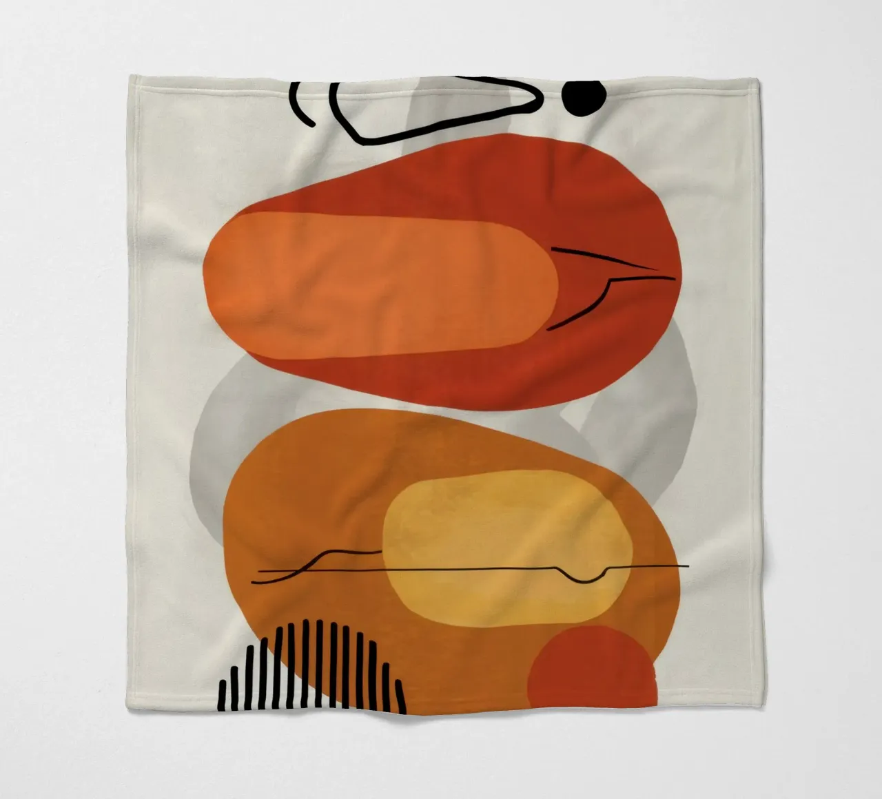Smiling Abstract Form fleece blanket by Mark Solaria