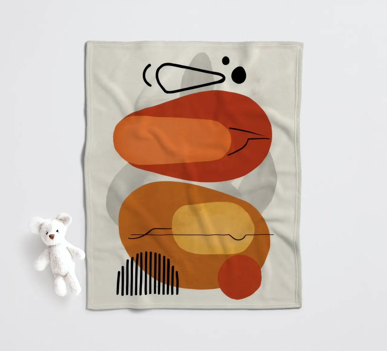 Smiling Abstract Form fleece blanket by Mark Solaria