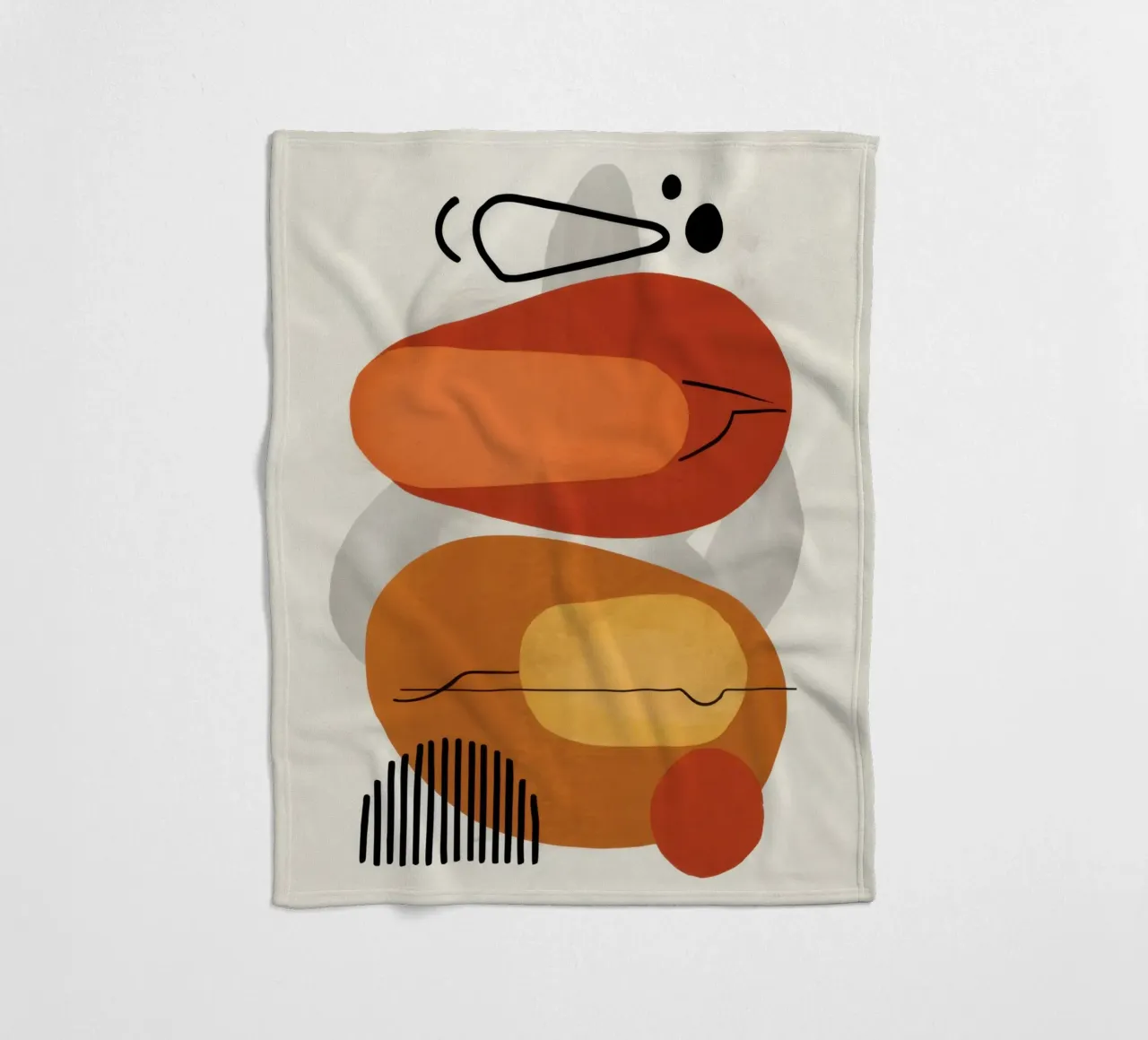 Smiling Abstract Form fleece blanket by Mark Solaria