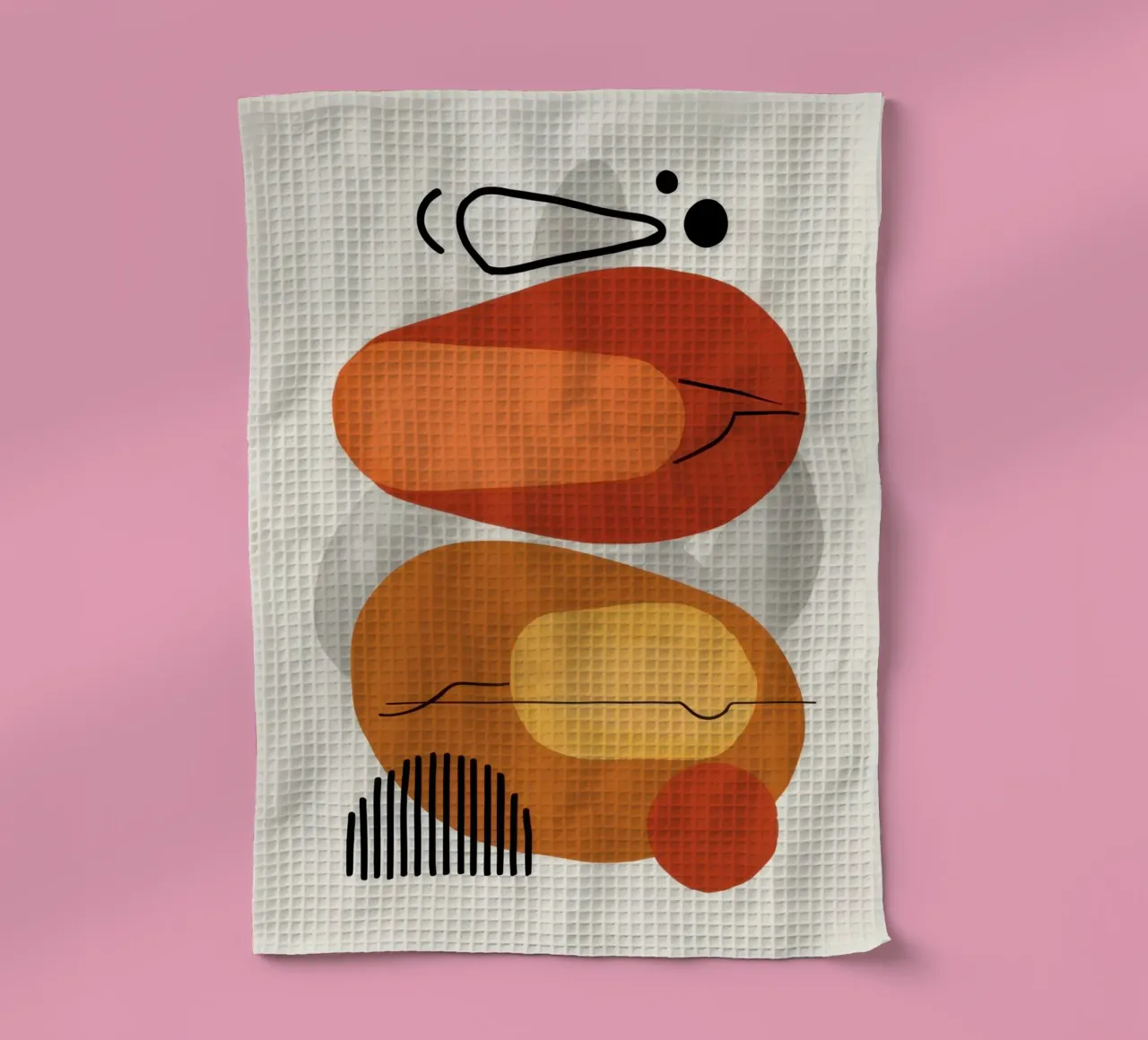 Smiling Abstract Form tea towel by Mark Solaria