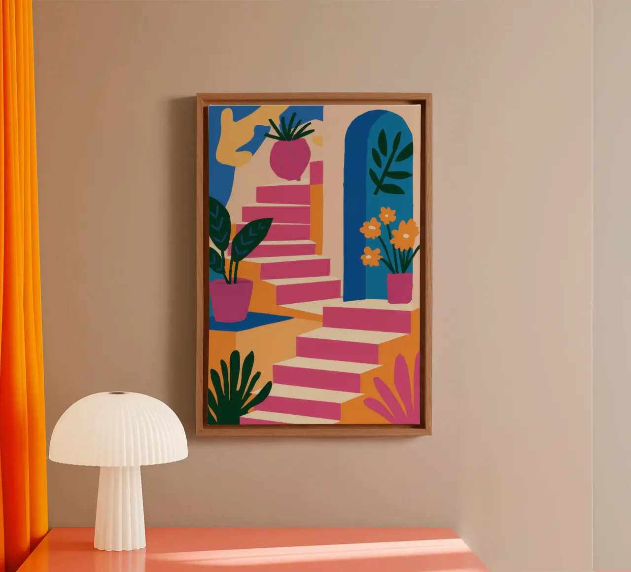 Passaggio della scala rosa tela da Irish Strokes