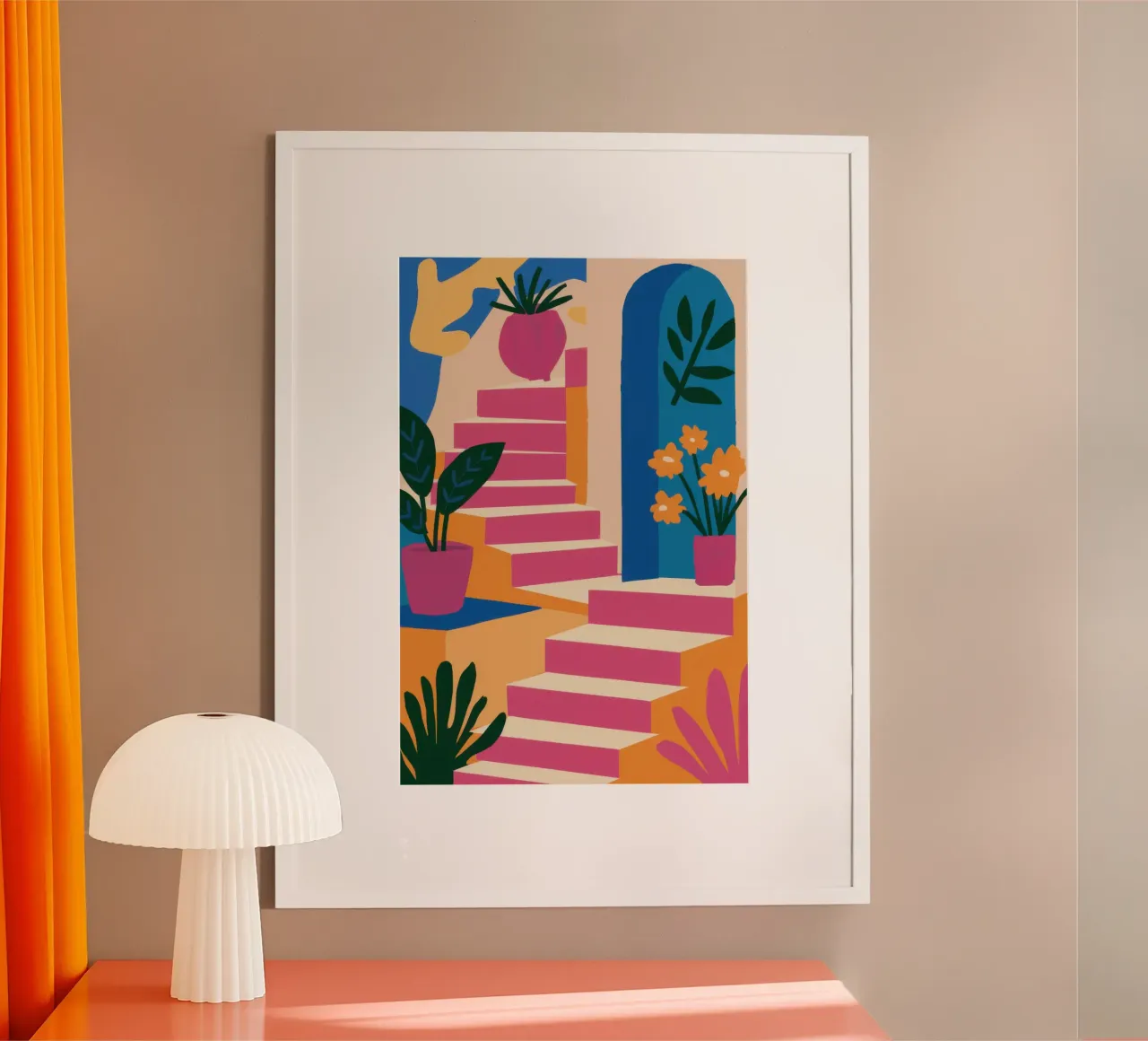 Passaggio della scala rosa poster da Irish Strokes