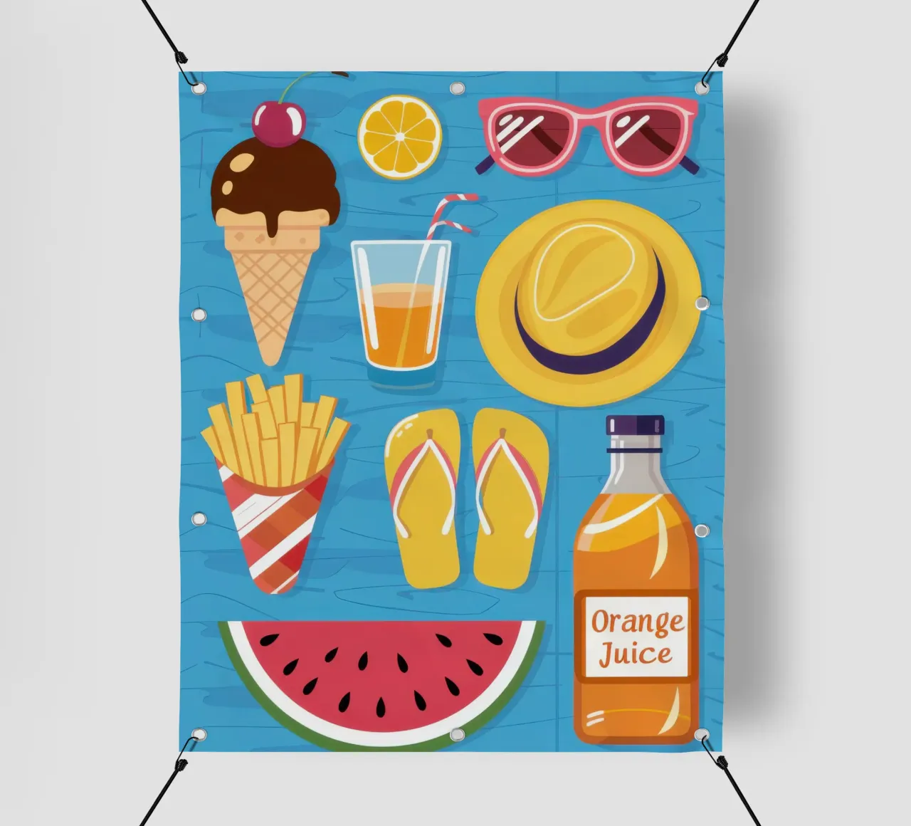 Spiaggia estiva Flatlay telo in pvc da Mark Solaria