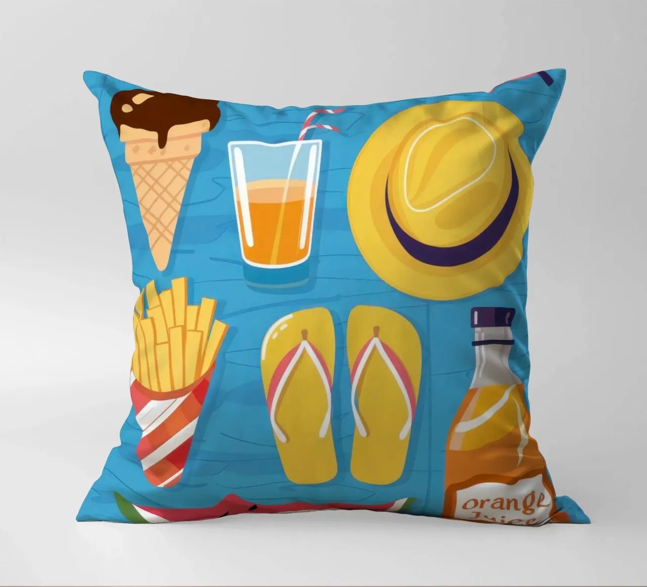 Spiaggia estiva Flatlay cuscino da Mark Solaria