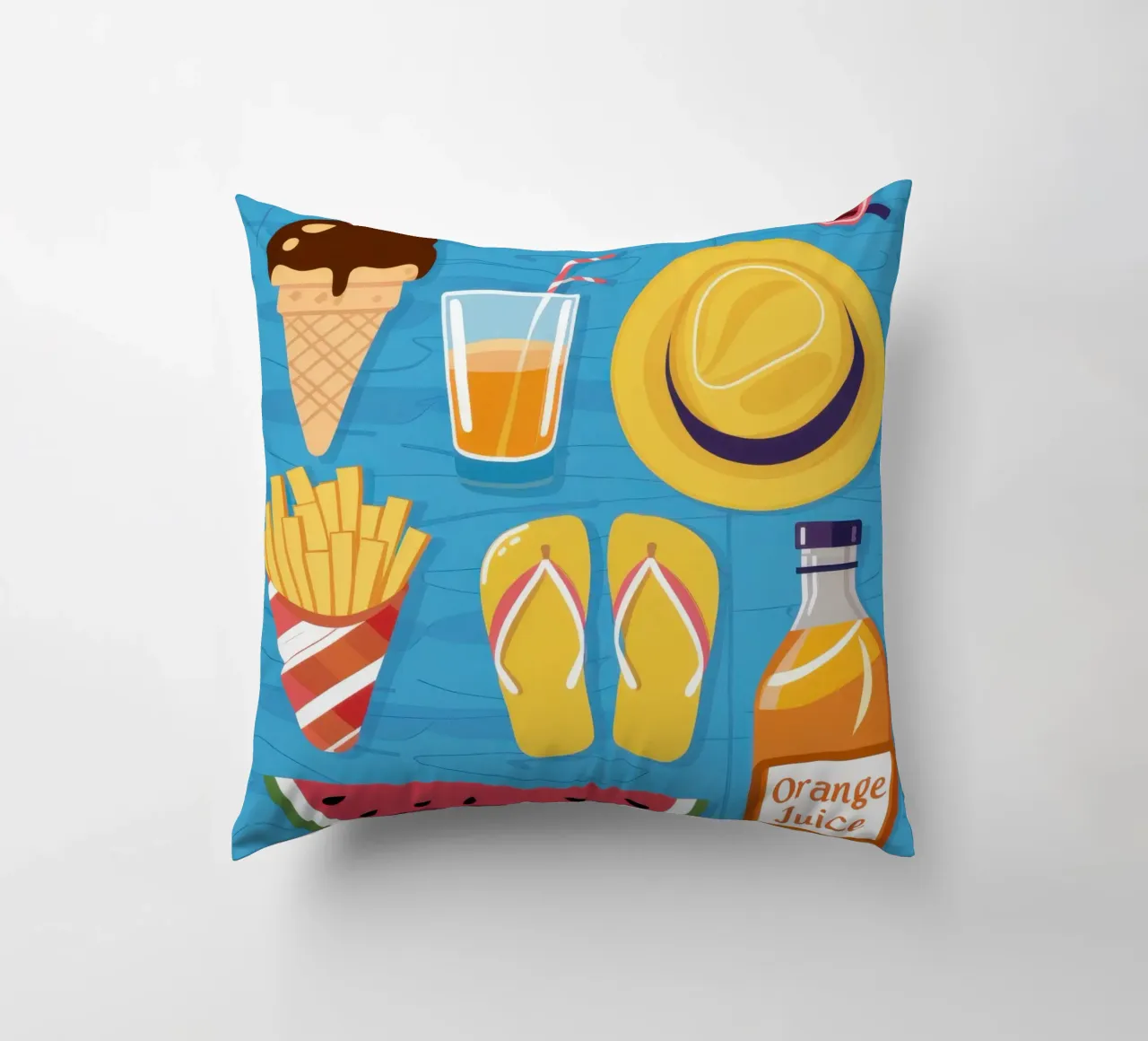 Spiaggia estiva Flatlay cuscino da Mark Solaria