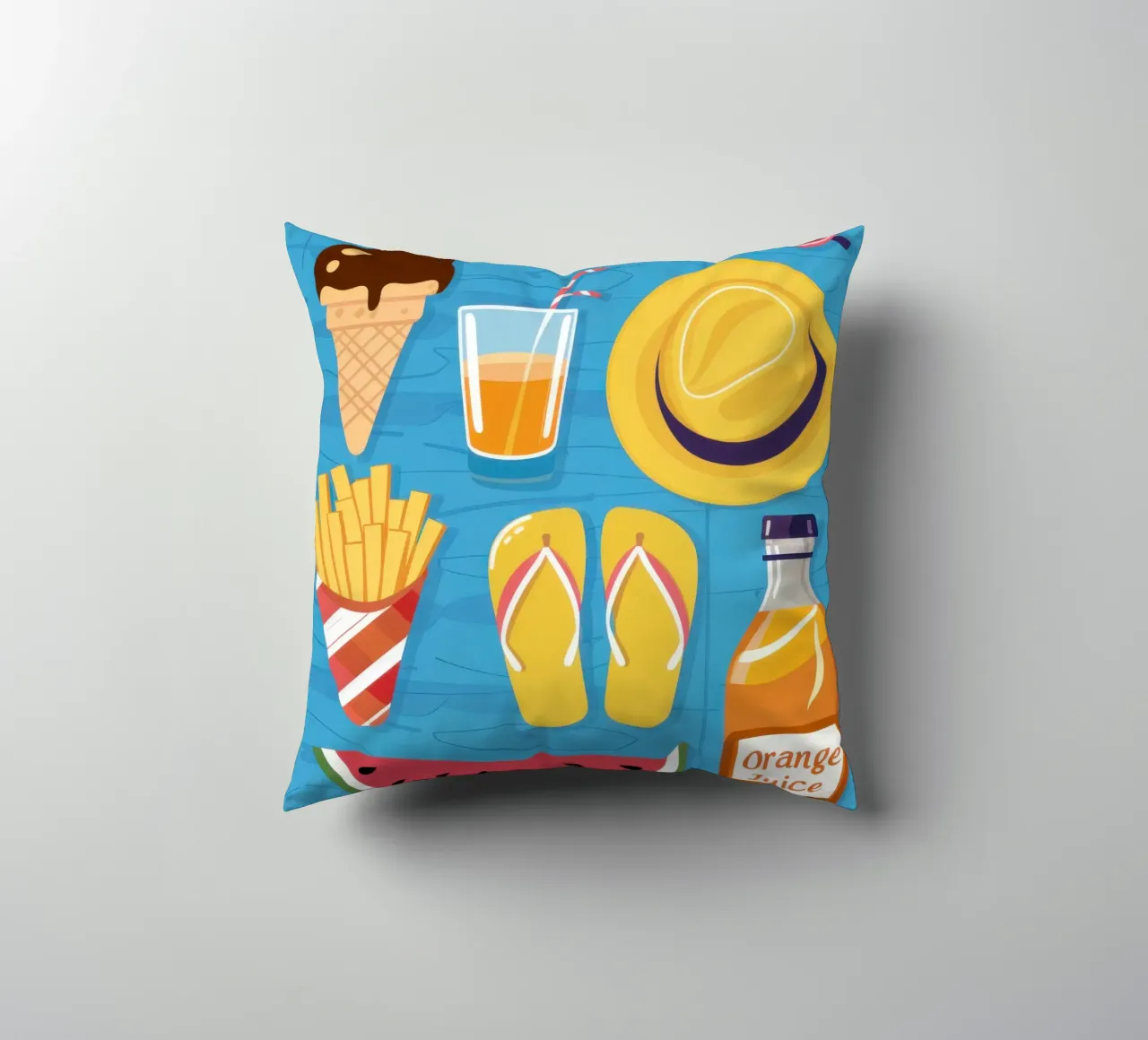 Spiaggia estiva Flatlay cuscino da Mark Solaria