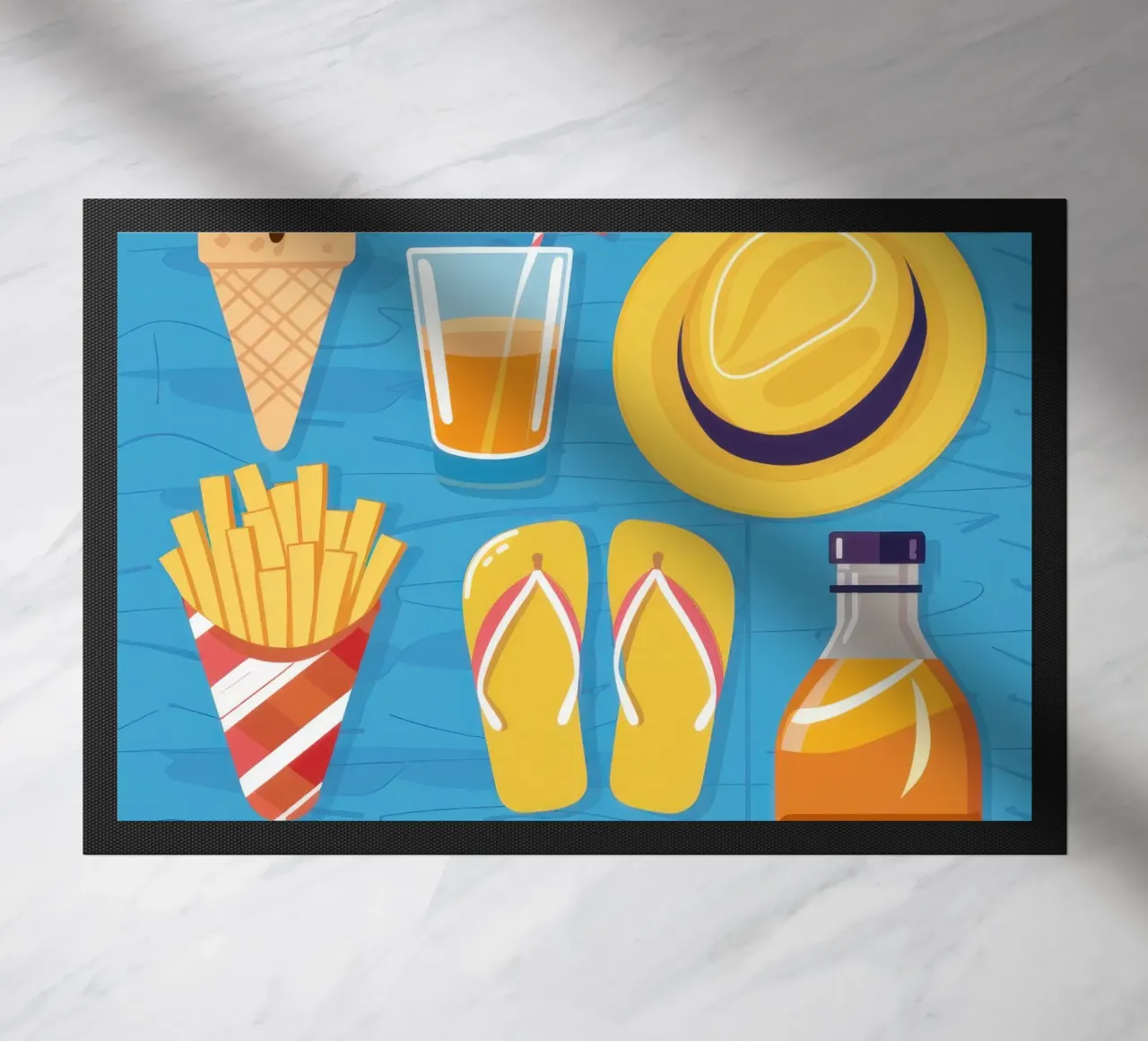 Spiaggia estiva Flatlay zerbino da Mark Solaria