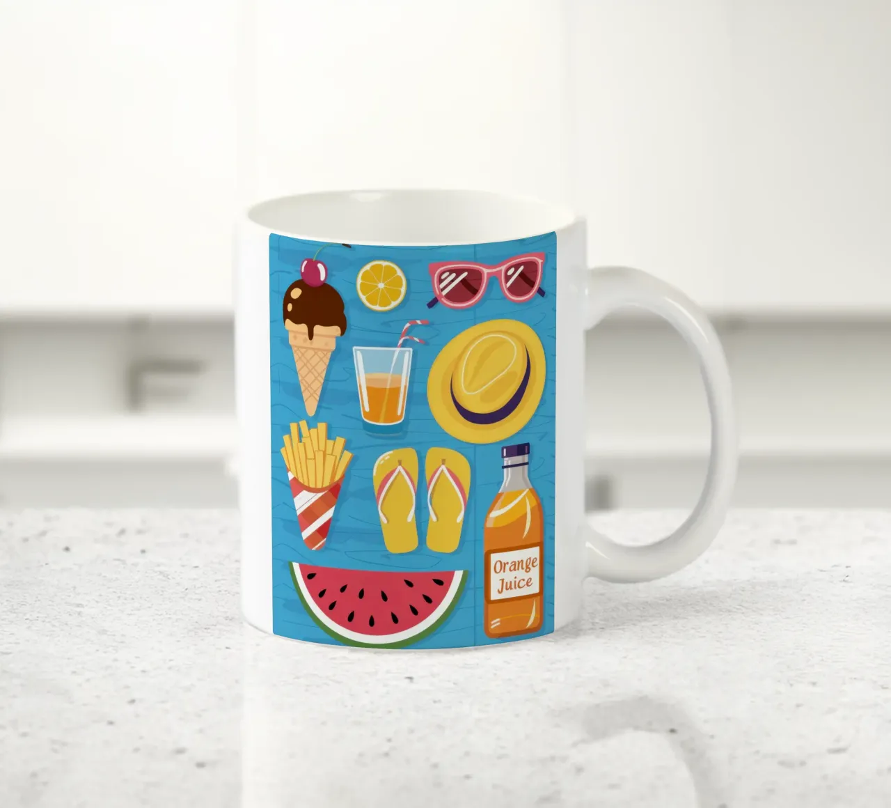 Spiaggia estiva Flatlay tazza in ceramica da Mark Solaria