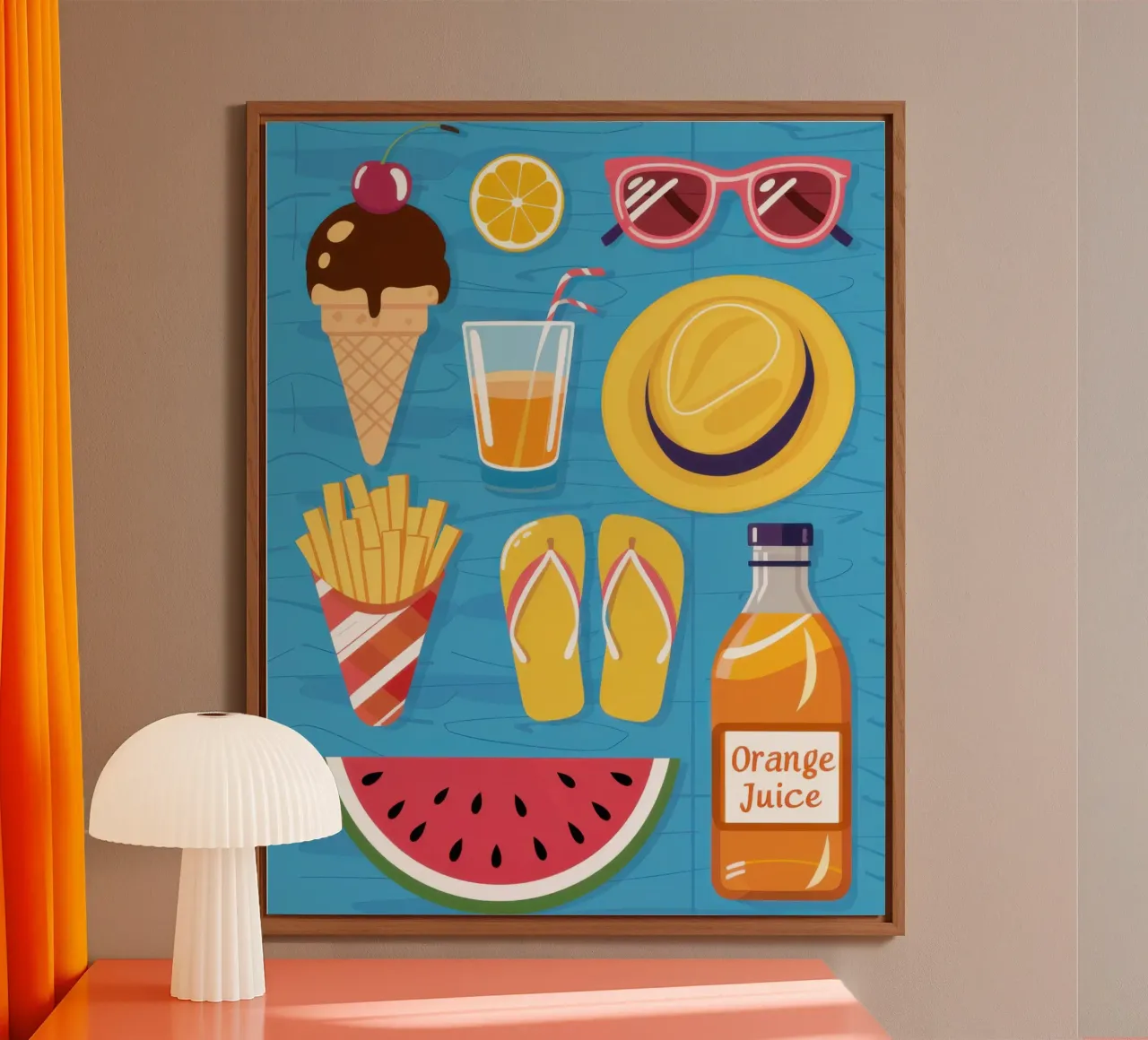Spiaggia estiva Flatlay alluminio dibond da Mark Solaria