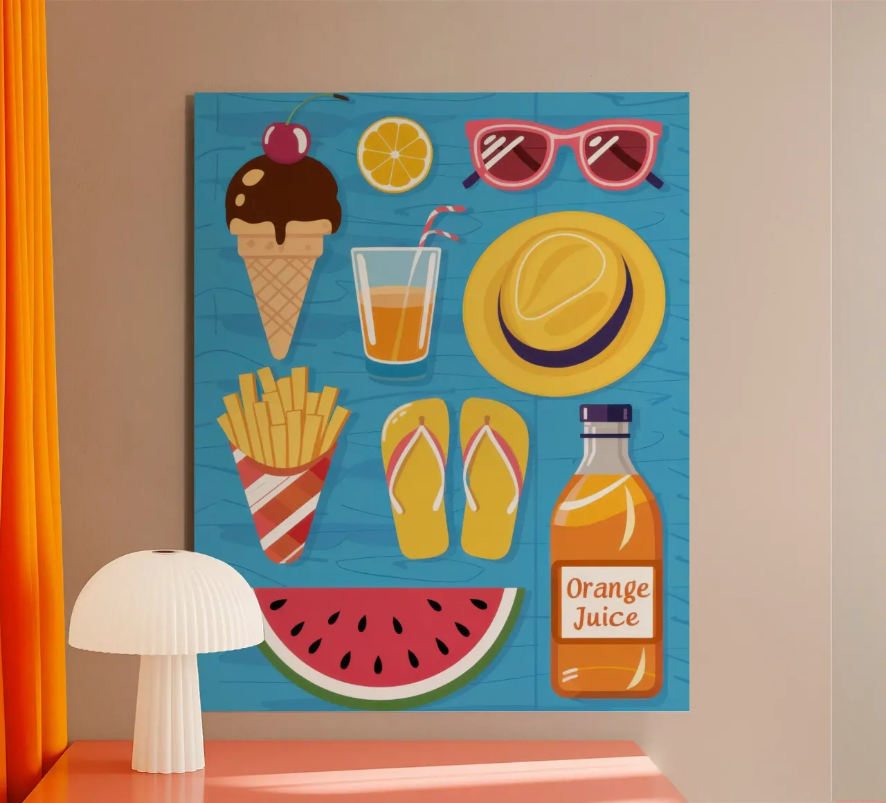 Spiaggia estiva Flatlay alluminio dibond da Mark Solaria