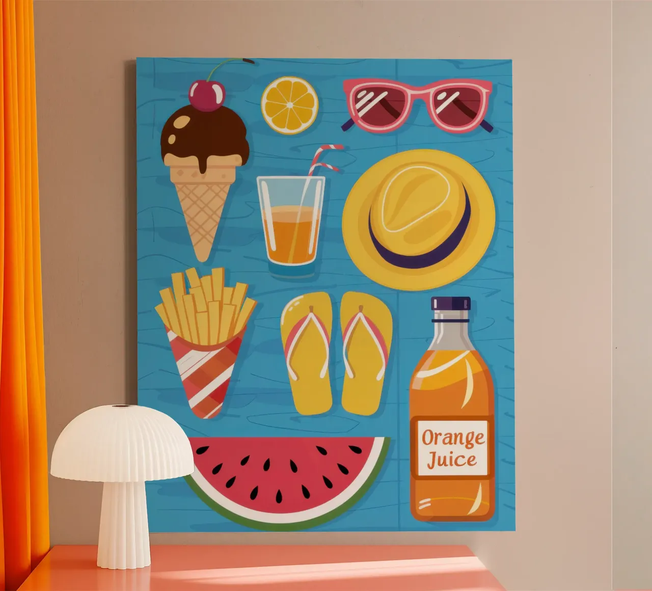 Spiaggia estiva Flatlay tela da Mark Solaria