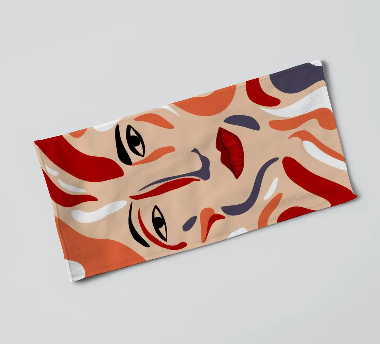Abstract Face Flow towel by Gaia Viesta