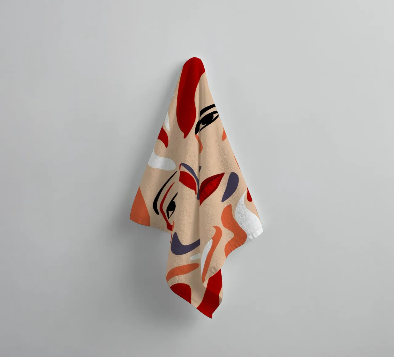 Abstract Face Flow towel by Gaia Viesta