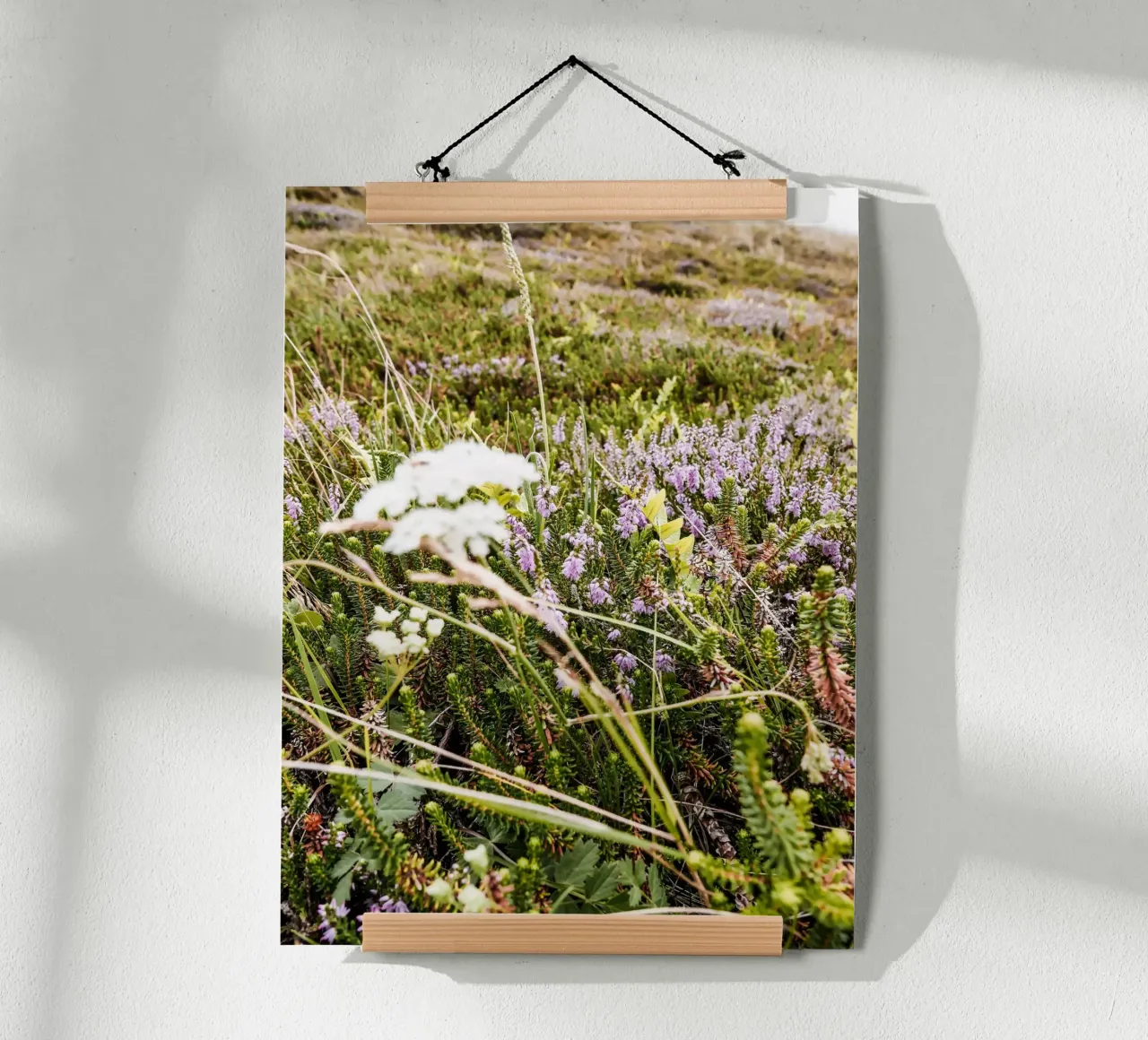 dänische Heide Poster mit Holzrahmen von Janine Sommer Fotografie