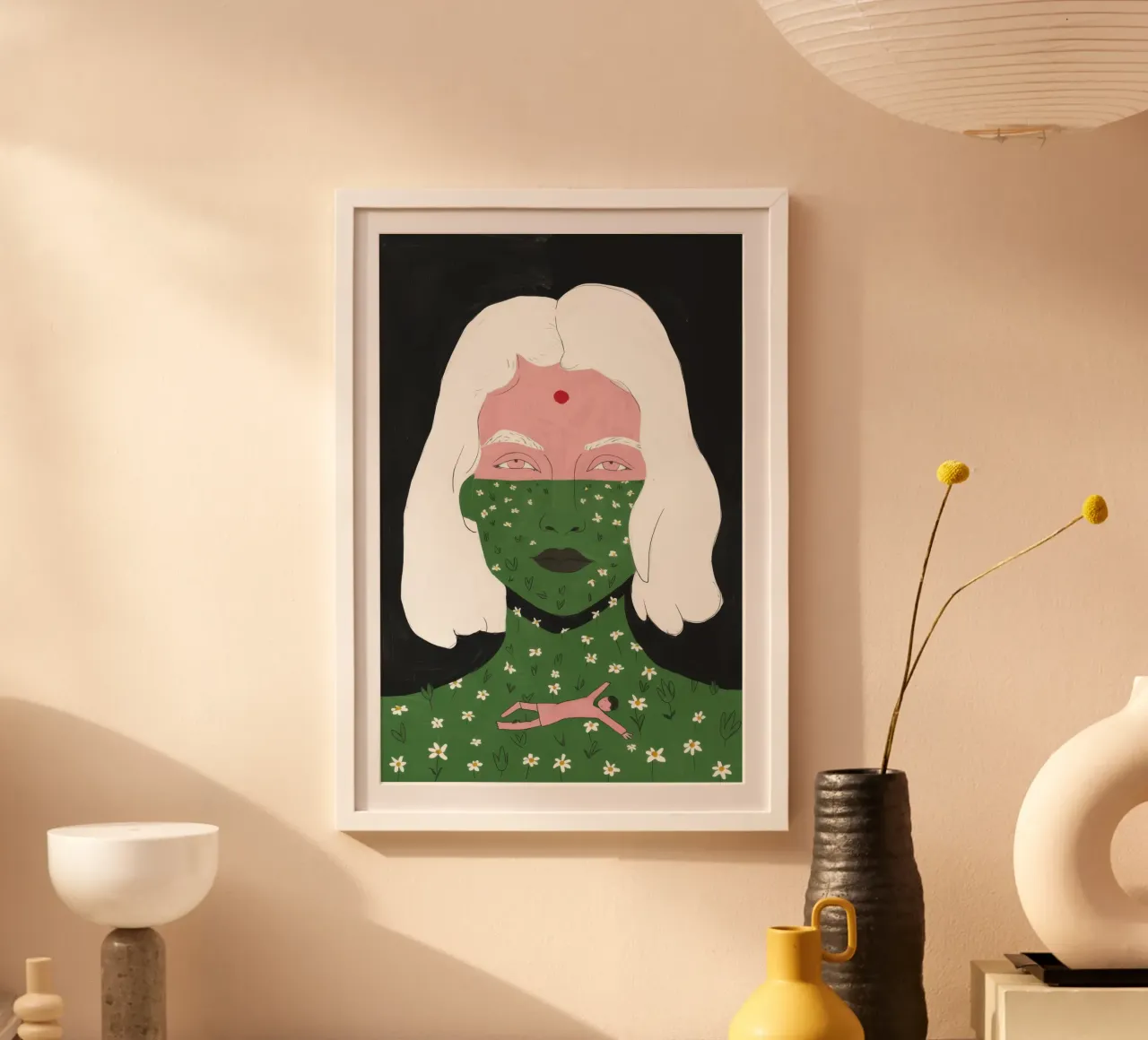 Poder de la Diosa Serpiente poster con marco de madera de Gaia Viesta