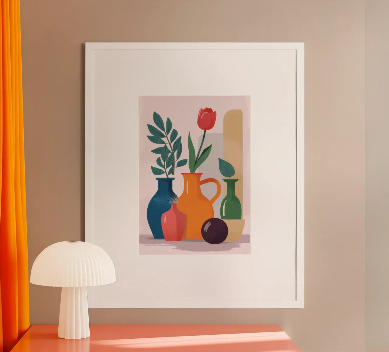 Vaso d'argilla Harmony poster con telaio in legno da Selene Shade
