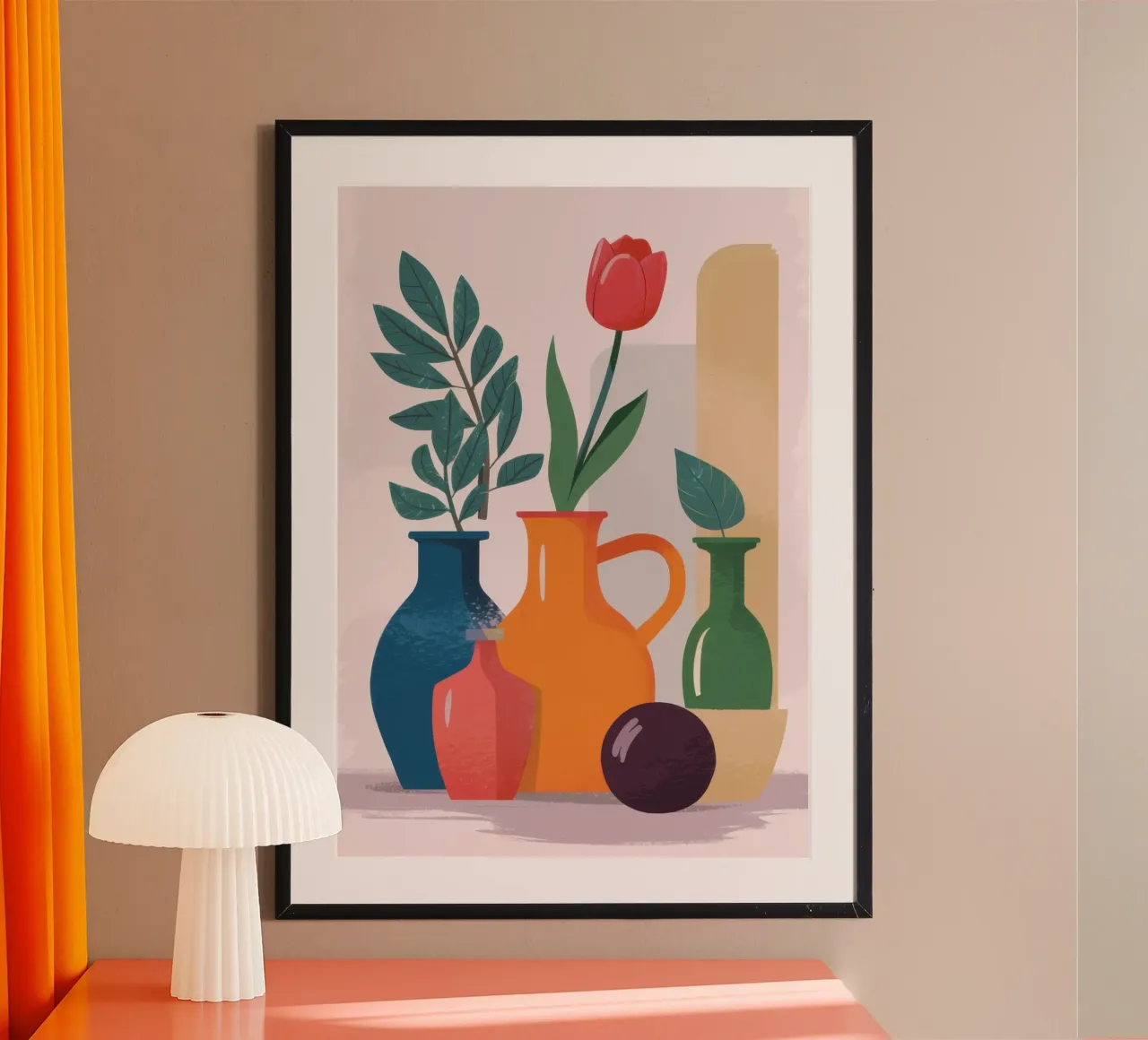 Vaso d'argilla Harmony poster con telaio in legno da Selene Shade