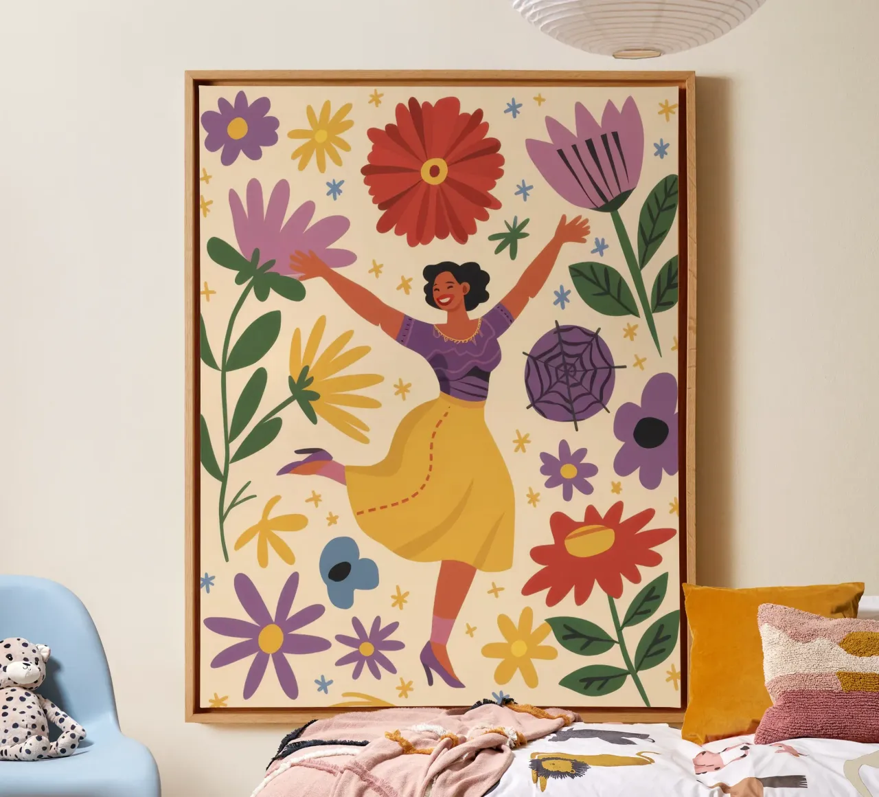 Joyful Flower Dancer canvas with Floater frame by Irish Strokes