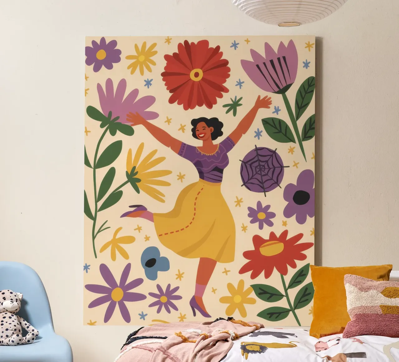 Joyful Flower Dancer canvas with Floater frame by Irish Strokes