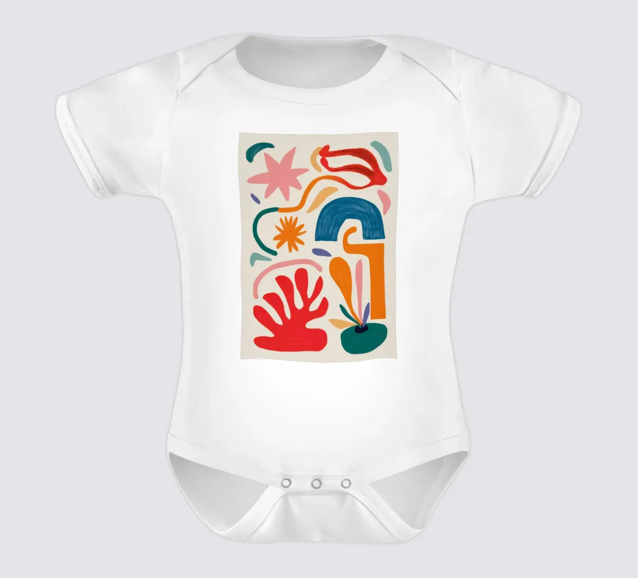 Gioco di forme ritmico body neonato maniche corte da Trace Brush