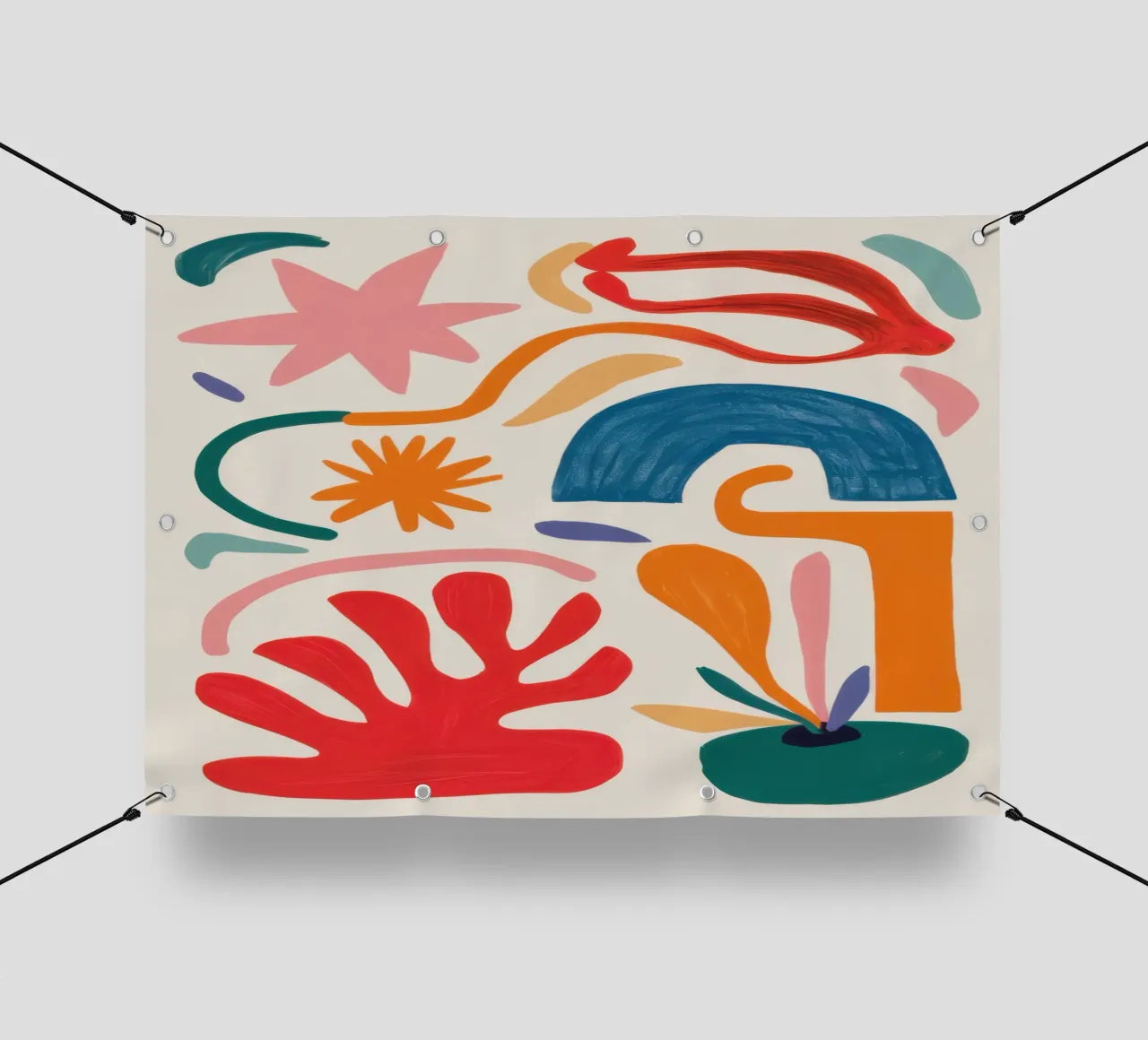 Gioco di forme ritmico telo in pvc da Trace Brush